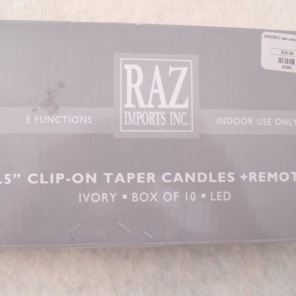 Raz Imports Clip-on Battery Operated Lighted Candles with Remote Set of 10 - Picture 4 of 6